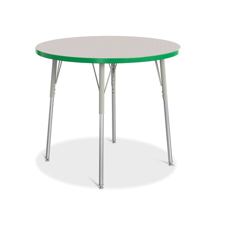 Jonti-Craft Berries Round Activity Table, 36 in. Diameter, A-height, Freckled Gray/Green/Gray 6488JCA119